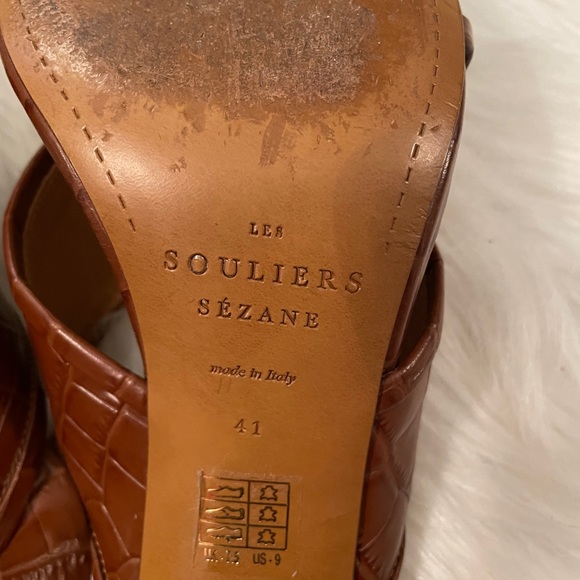 Sézane High Maud croc embossed sandals - Picture 5 of 6